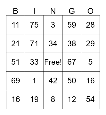 North Albury OOSH Bingo Card