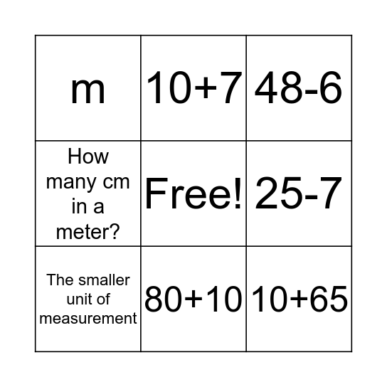 2nd Grade Math Bingo Card