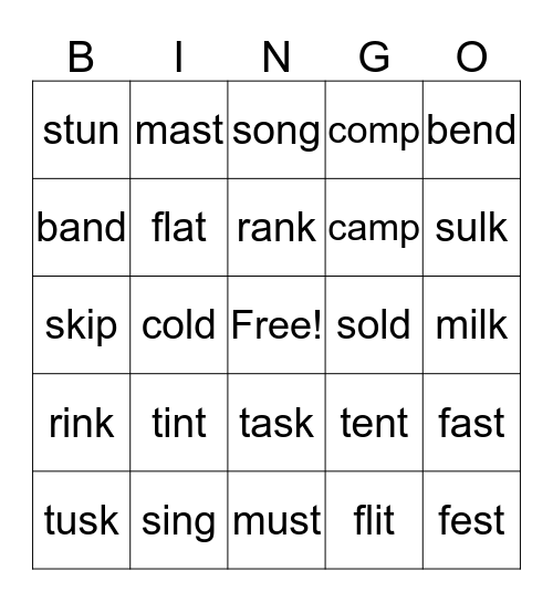 BLENDS REVIEW Bingo Card