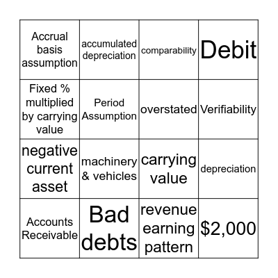 Accounting BINGO Card