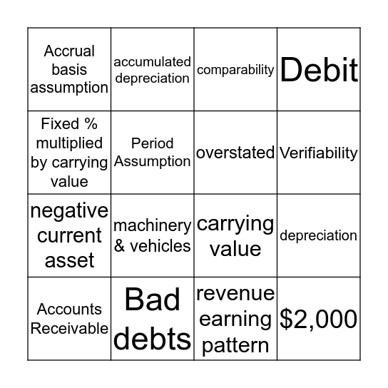 Accounting BINGO Card