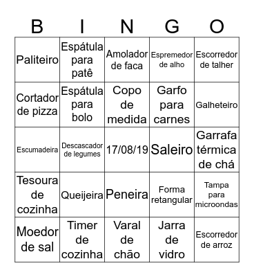 CHÁ BAR JÚLIA E RENAN Bingo Card