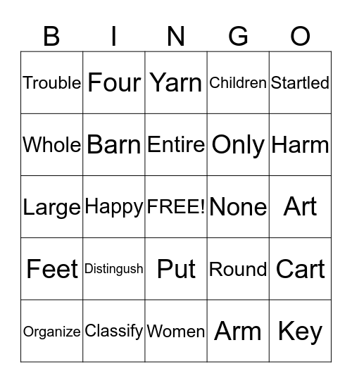 Bingo Baker Bingo Card