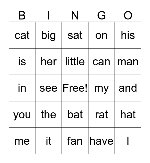 Alissa's words Bingo Card