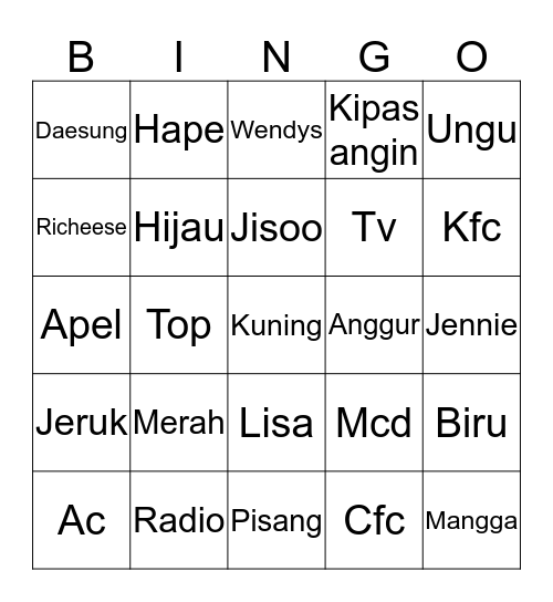 Untitled Bingoh Bingo Card