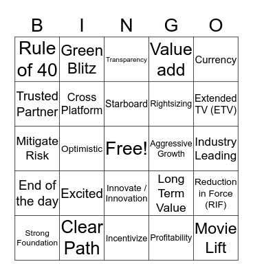 Town Hall Bingo Card