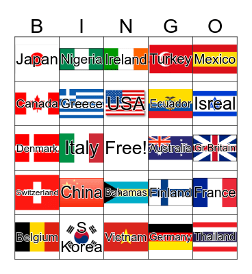 International Bingo Card