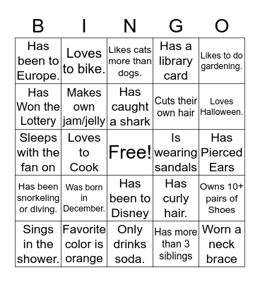 DSS JULY COOK OUT Bingo Card