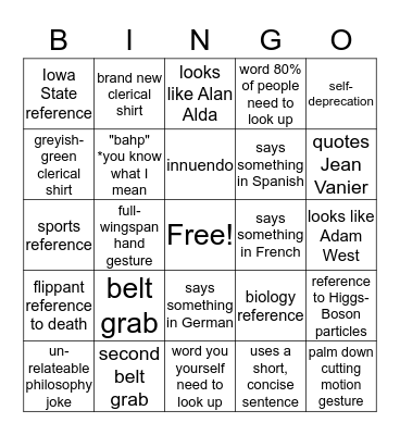 Bishop-Elect Joensen Presser Bingo Card