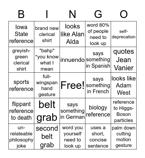 Bishop-Elect Joensen Presser Bingo Card