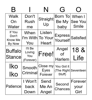 1989 Bingo Card