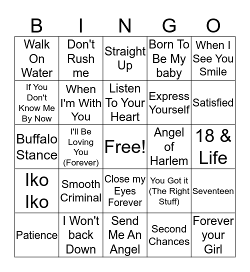 1989 Bingo Card