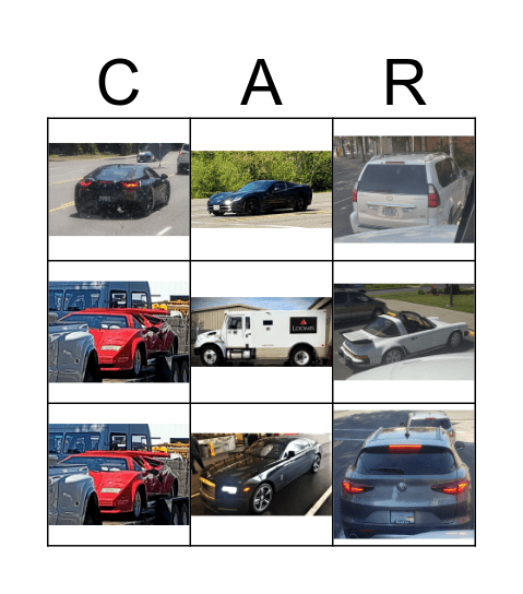 Kelly's Cars Bingo Card