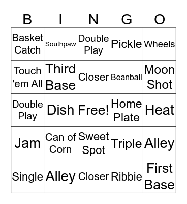 Legion A State Baseball Bingo - July 30th Bingo Card