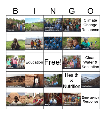 Concern Worldwide Bingo Card