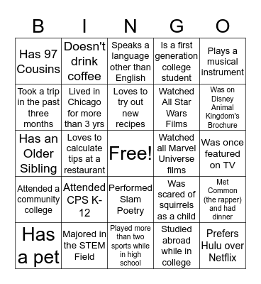 Meet Bottom Line Advisors Bingo Card