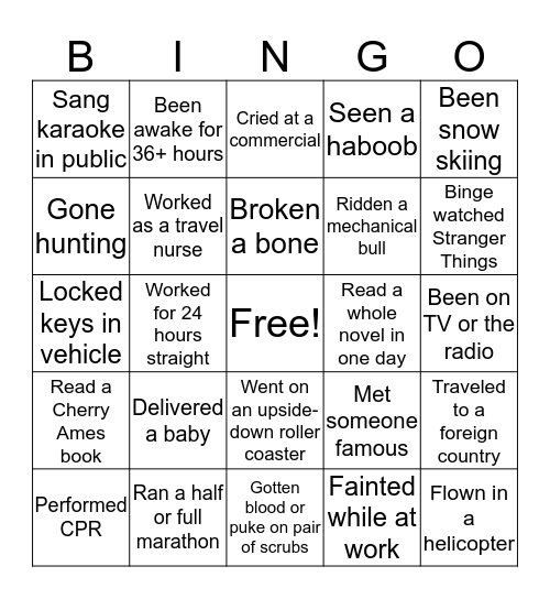 never have i ever bingo card