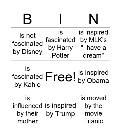 Find some who... Bingo Card
