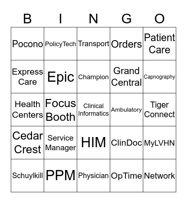 CI BINGO Card