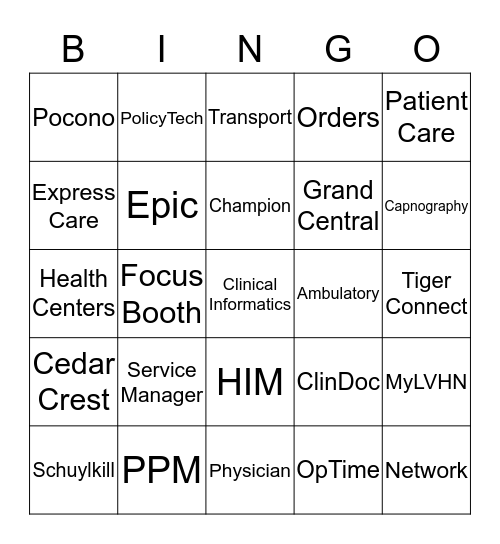 CI BINGO Card