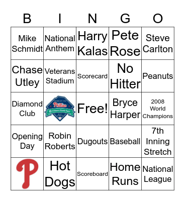 Phillies BINGO Card