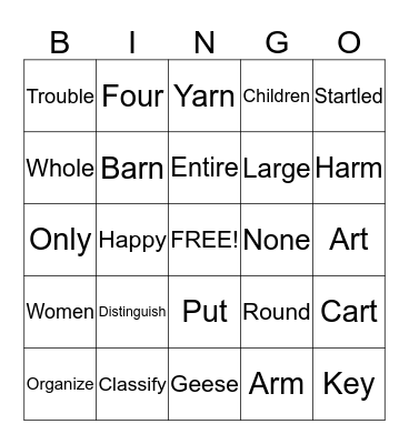 Bingo Baker Bingo Card