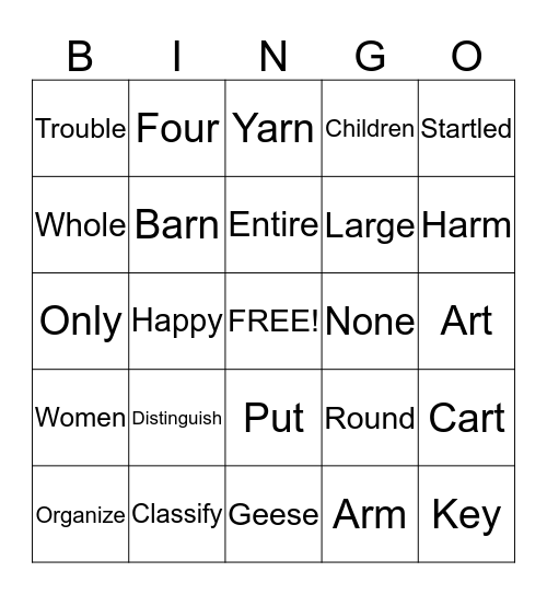 Bingo Baker Bingo Card