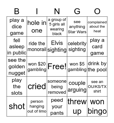 GAYVES 2019 Bingo Card