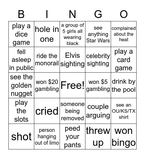 GAYVES 2019 Bingo Card