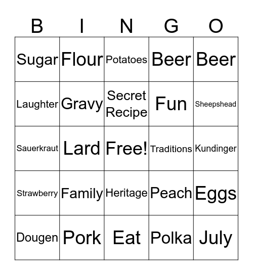 D & D Day Bingo Card