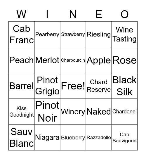 Wineo Bingo Card