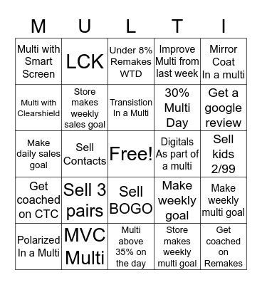 Visionworks Bingo Card