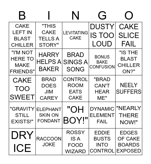 BIG BAKE BINGO Card