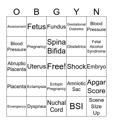 EMTS19 OBYGN BINGO Card