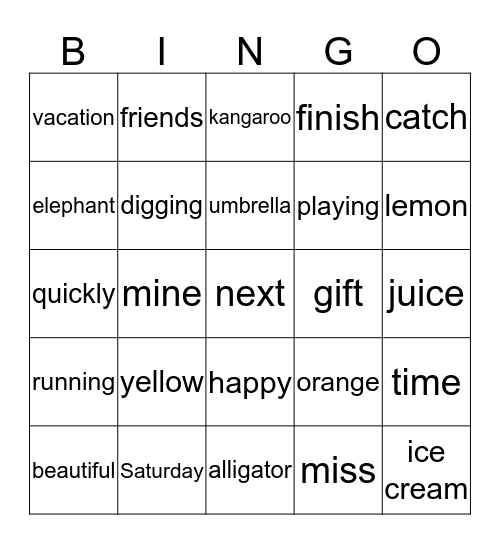 Miscellaneous 02 Bingo Card