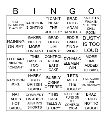 BIG BAKE BINGO Card