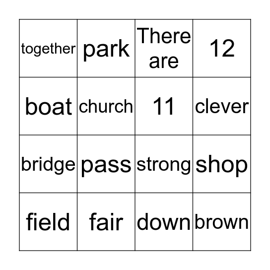 1B1 Bingo Card