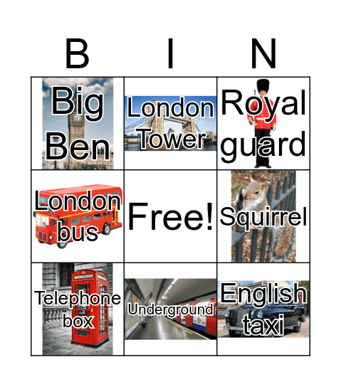 LONDON BINGO Card
