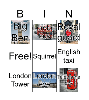 LONDON BINGO Card