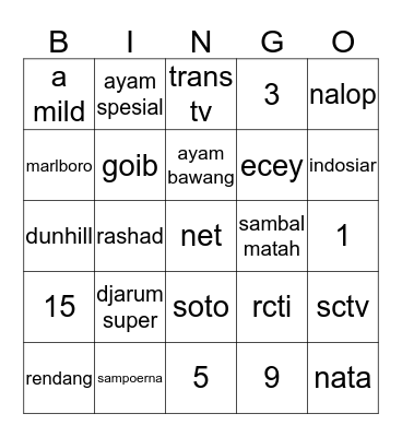 Adin✨ Bingo Card