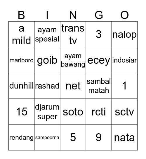 Adin✨ Bingo Card