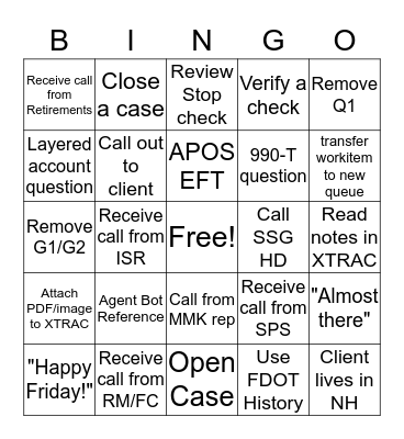 SSG Bingo -07-19-19 Bingo Card