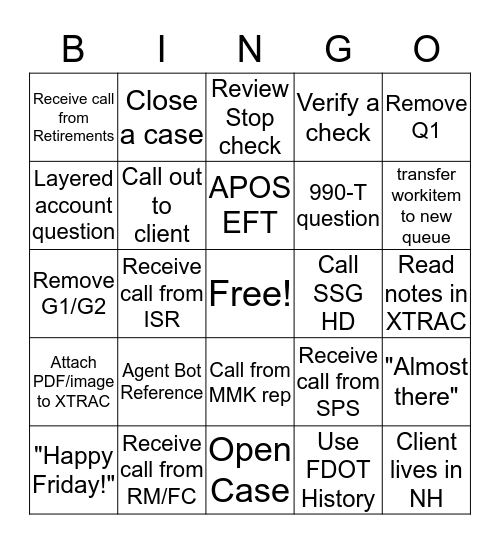 SSG Bingo -07-19-19 Bingo Card