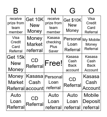 Referral BINGO Card