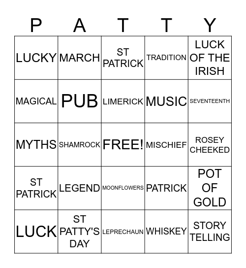 ST PATRICK'S DAY Bingo Card