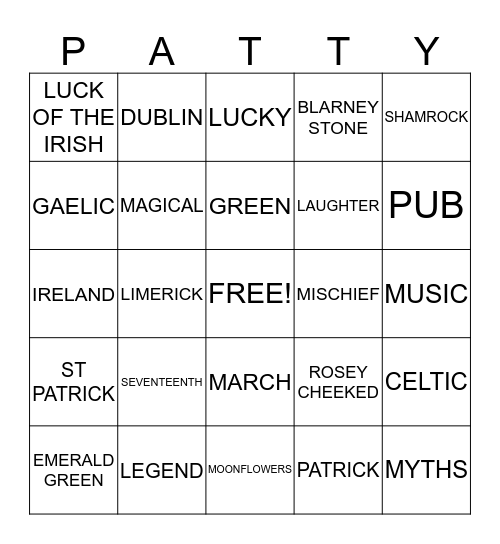 ST PATRICK'S DAY Bingo Card