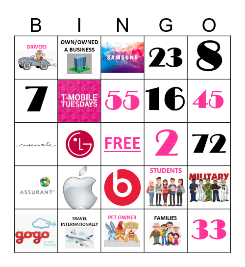T-MOBILE Bingo Card