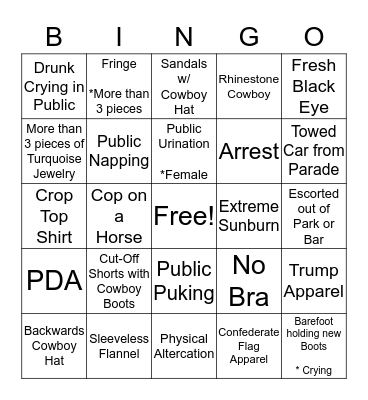 CFD BINGO Card