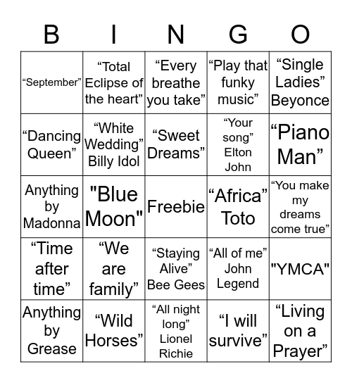John and Karla's Wedding Bingo Card