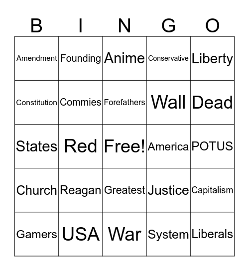 Dookie Shitposting Bingo Card